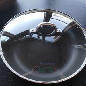 14" Master Class Deep Frying Pan With Lid, Black